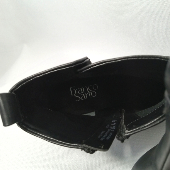 FRANCO SARTO Womens Dalden Black Leather Chunky Heel Ankle Boot Size 9.5 - Picture 11 of 12
